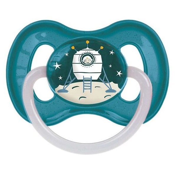 Пустушка латексна Canpol Babies Space, кругла, 0-6 міс., синій (23/221_blu) - фото 1