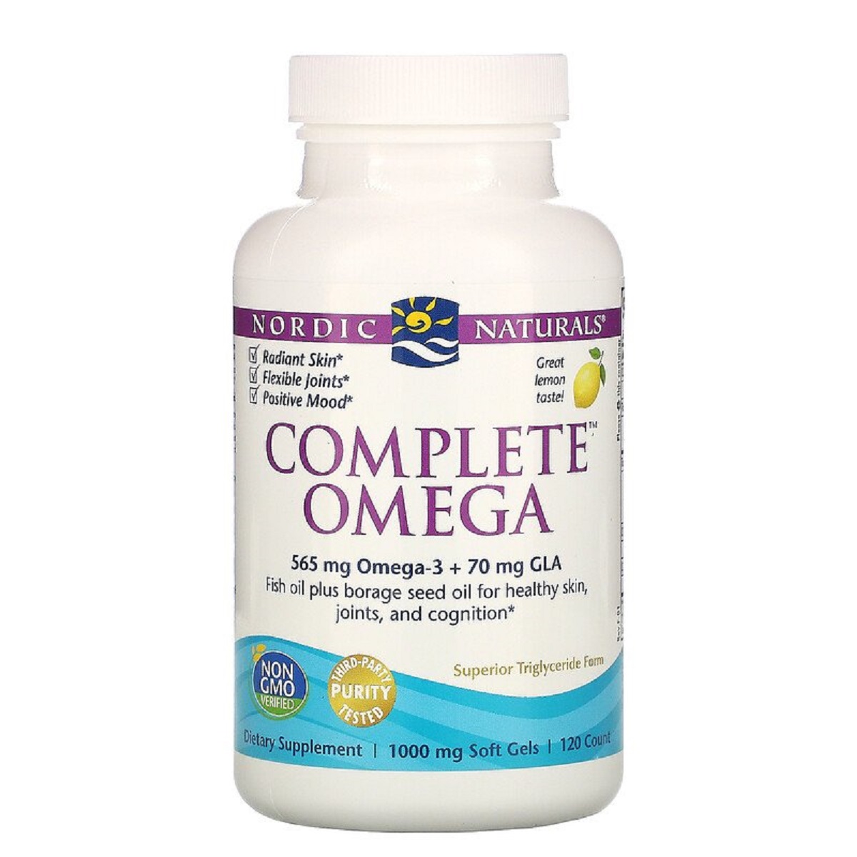 Омега Nordic Naturals Complete Omega комплекс с лимоном 1000 мг 120 гелевых капсул - фото 1