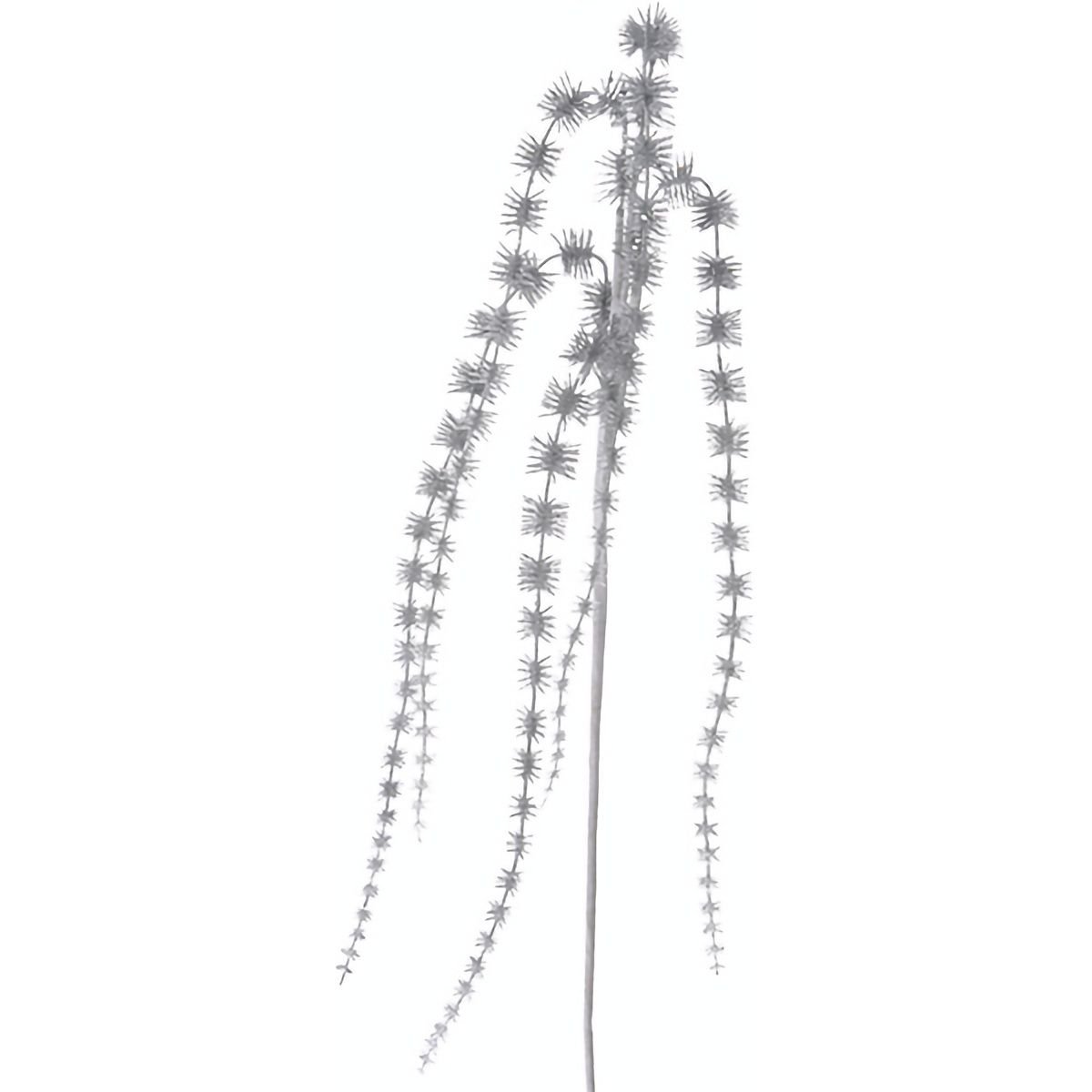 Декоративная веточка Lefard с глитером 50 см серебристая (681-015) - фото 1