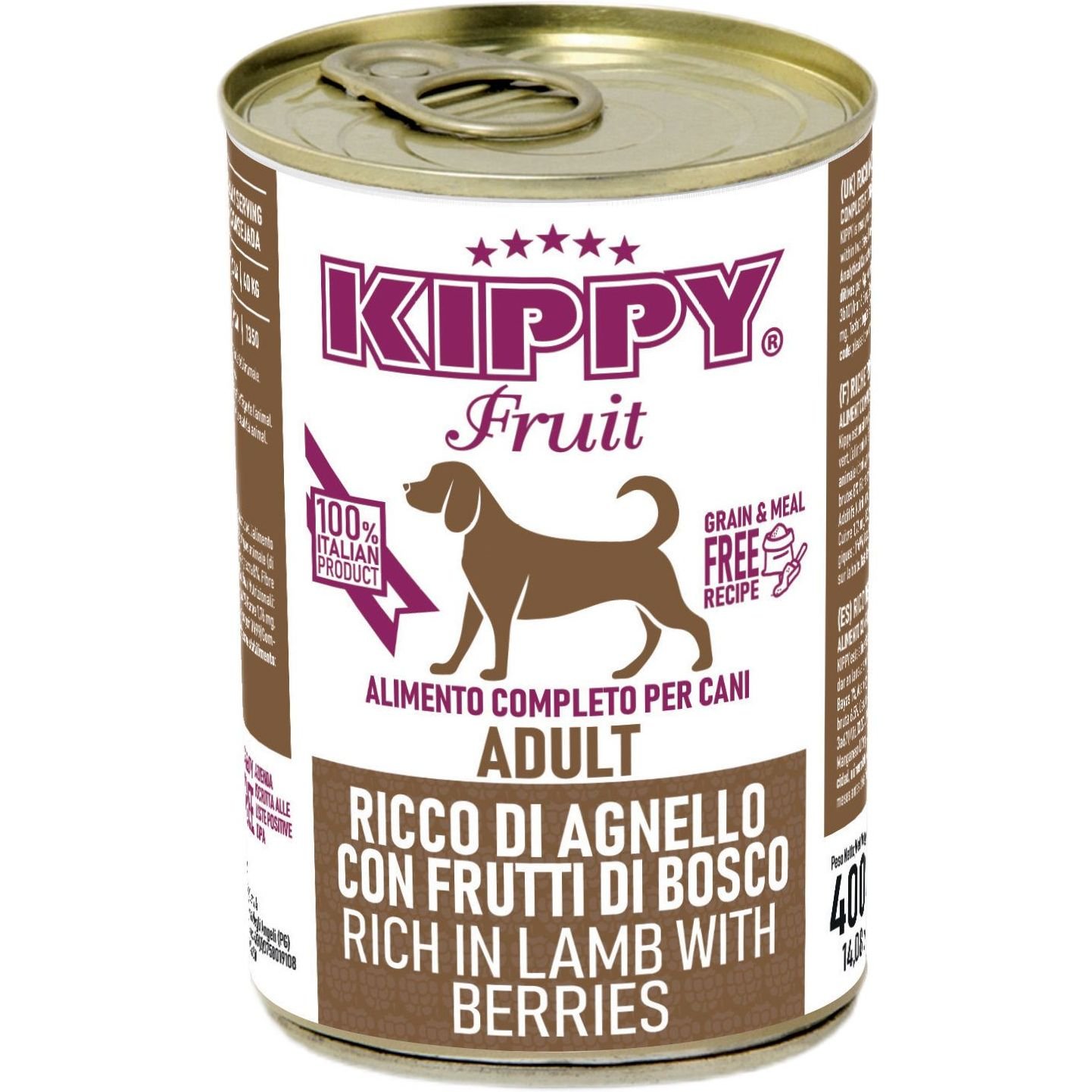 Влажный корм для подрастающих собак Kippy Fruit паштет с ягнятиной и ягодами 400 г - фото 1