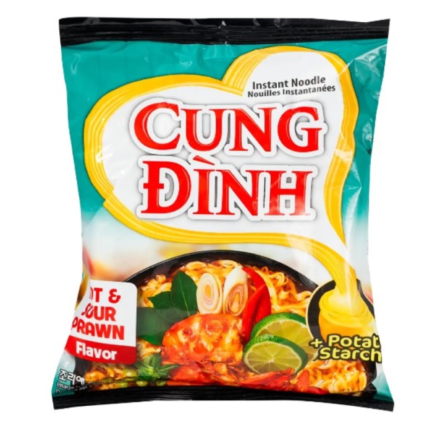 Локшина швидкого приготування Cung Dinh Hot & Sour Prawn Hot Pot 85 г - фото 1