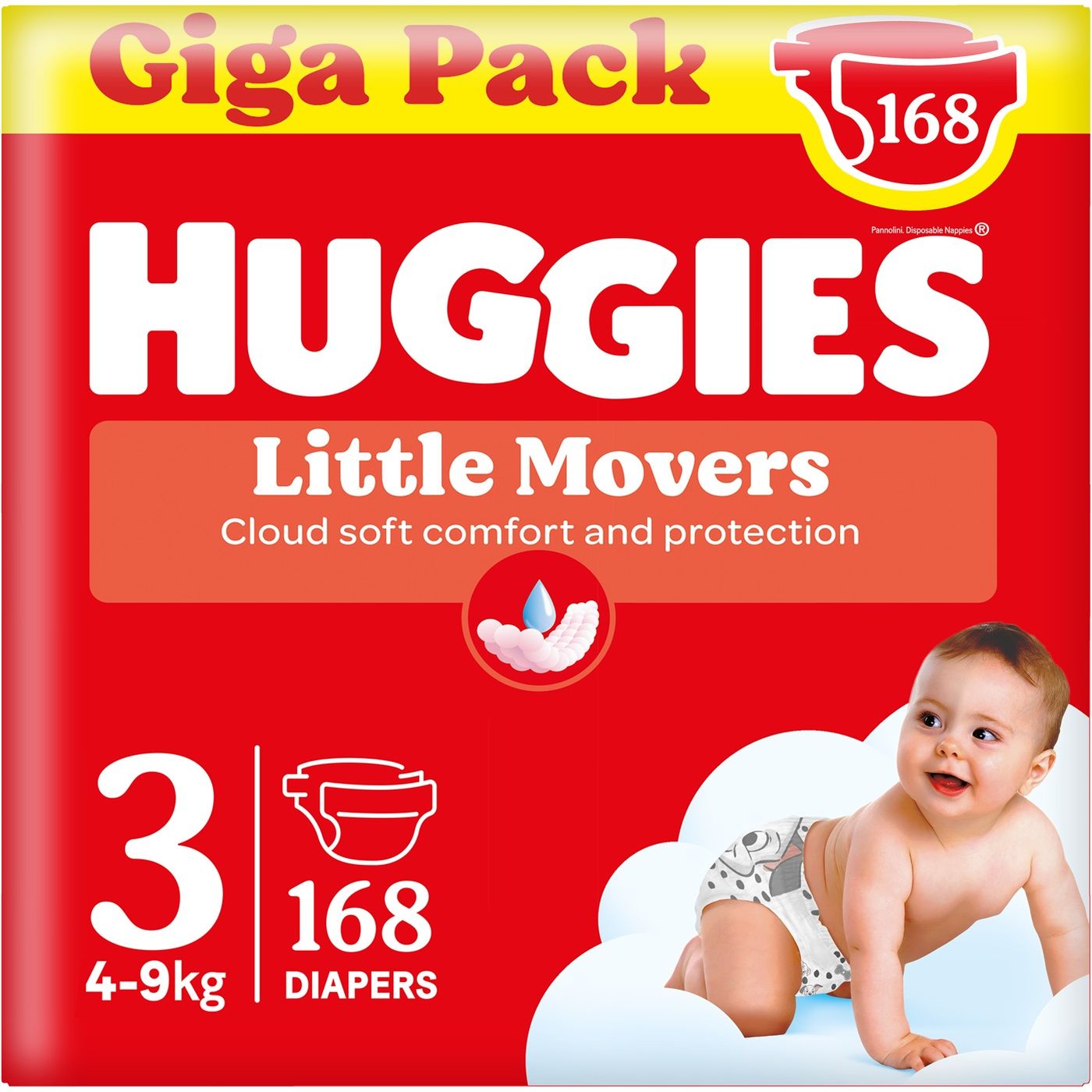 Підгузки Huggies Little Movers Giga 3 (4-9 кг) 168 шт. - фото 1