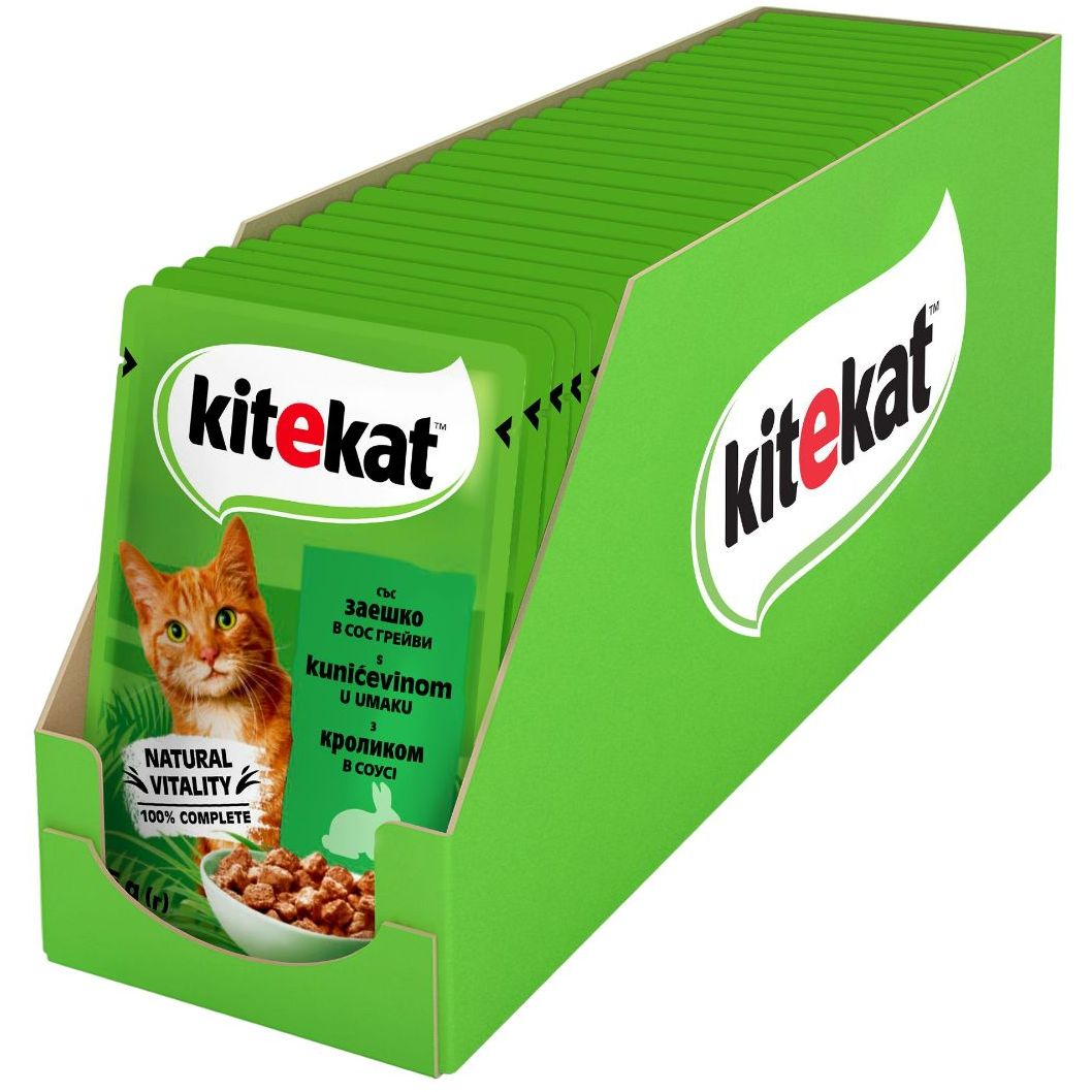 Вологий корм для котів Kitekat, з кроликом в соусі, 85 г - фото 2