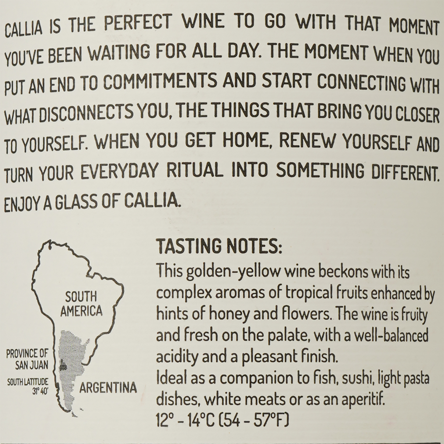 Вино Callia Chardonnay Torrontes белое сухое 13% 0.75 л (90299) - фото 3