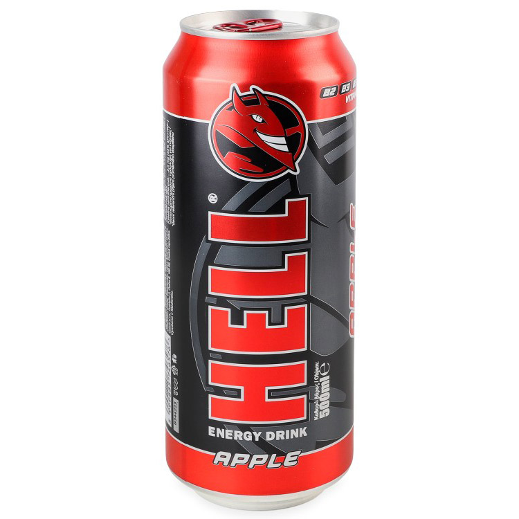 Напиток энергетический Hell Energy Drink Apple безалкогольный сильногазированный 0.5 л ж/б - фото 1