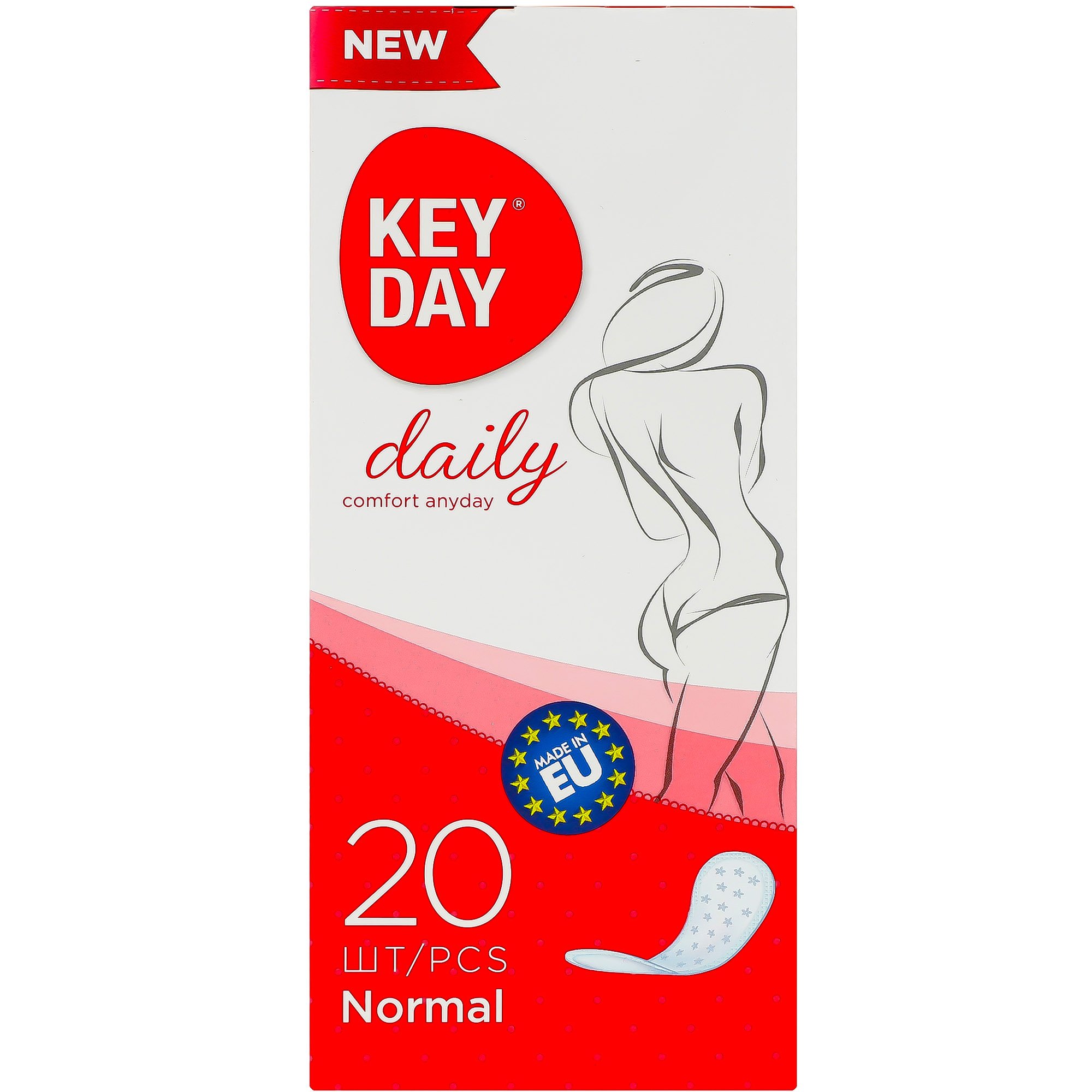 Ежедневные гигиенические прокладки Key Day Daily Normal 20 шт. - фото 1