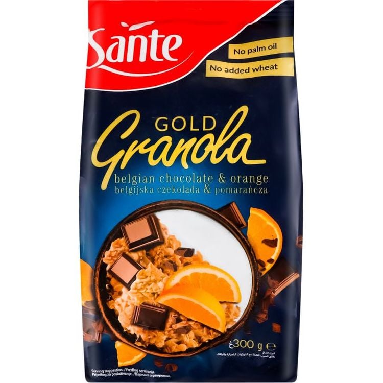 Гранола Sante Gold Бельгійський шоколад-апельсин 300 г - фото 1