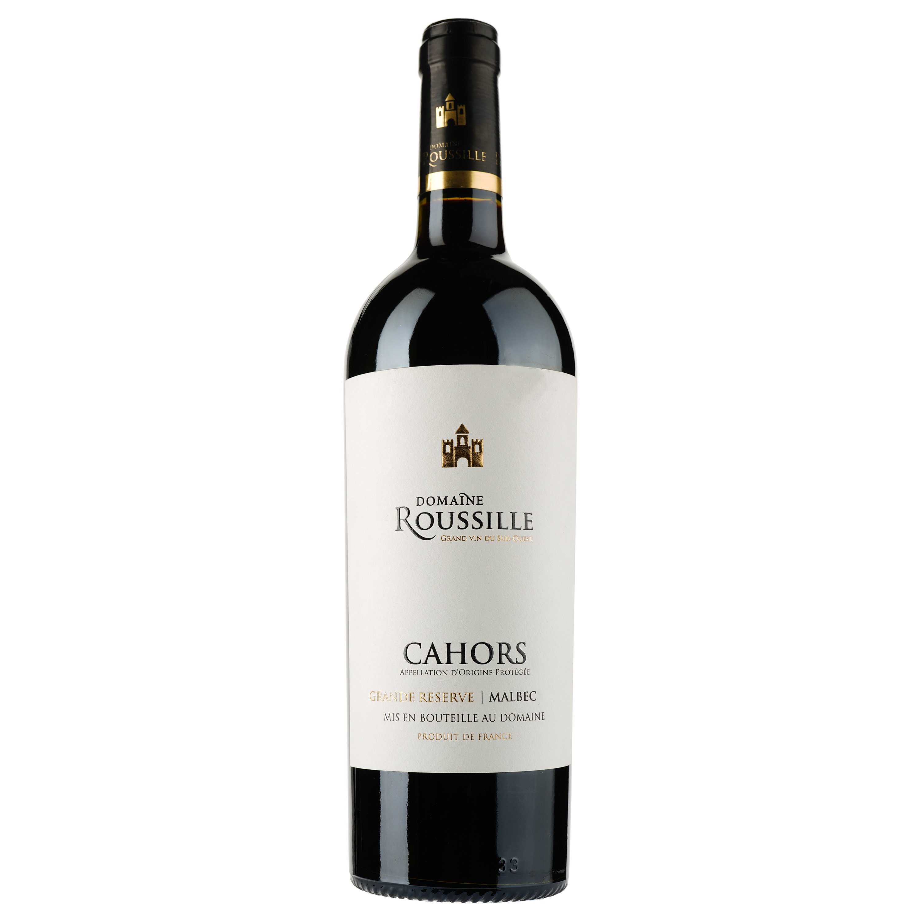 Вино Domaine Roussille Grande Reserve 2019 AOP Cahors, червоне, сухе, 0.75 л - фото 1