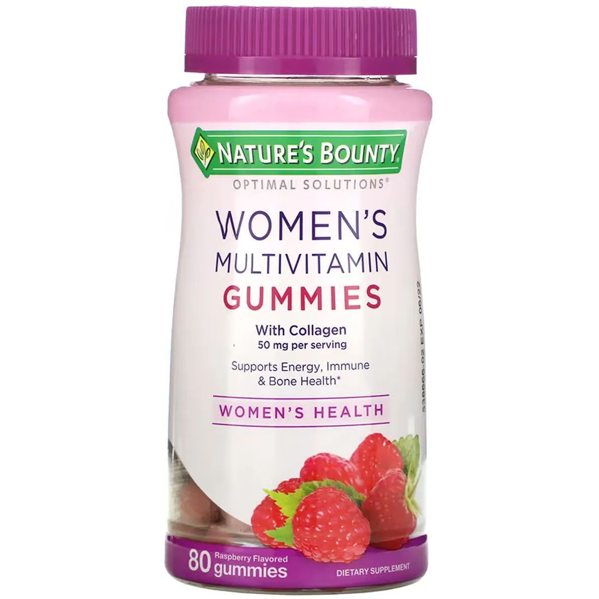 Мультивитамины для женщин Nature's Bounty Women's Multivitamin Gummies вкус малины 80 жевательных конфет - фото 1