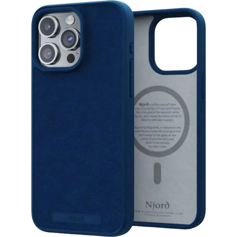 Чохол-накладка Njord Suede MagSafe Case Blue для iPhone 15 Pro Max - фото 1