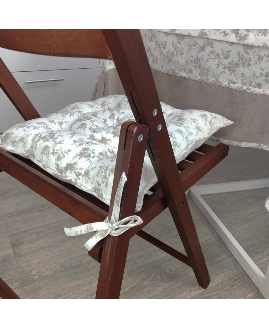 Подушка для стула Прованс Happy rose, 40х40 см, бежевый (23859) - фото 4