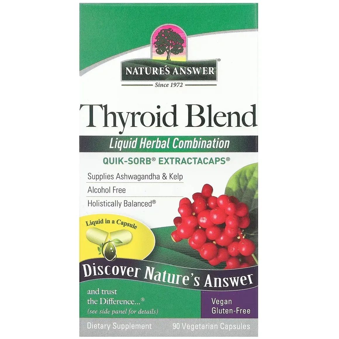 Суміш для щитовидної залози Nature's Answer Thyroid Blend 90 вегетаріанських капсул - фото 2