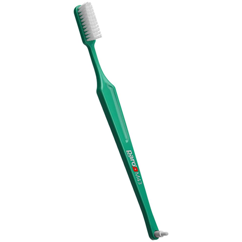 Зубная щетка Paro Swiss M43 с монопучковой насадкой средней жесткости зеленая - фото 1