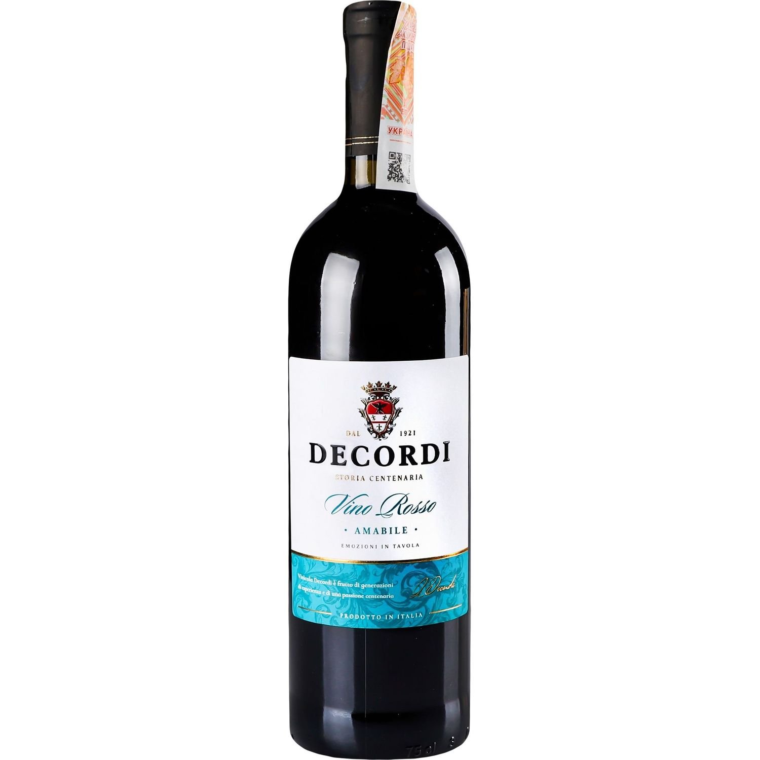 Вино Decordi Vino Rosso Amabile, красное, полусладкое, 10%, 0,75 л - фото 1