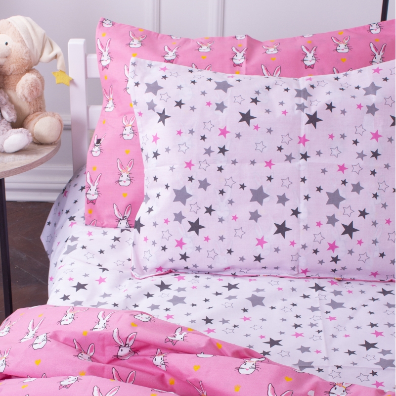 Комплект постільної білизни MirSon Kids Time 17-0528 Bunnies pink, дитячий - фото 6