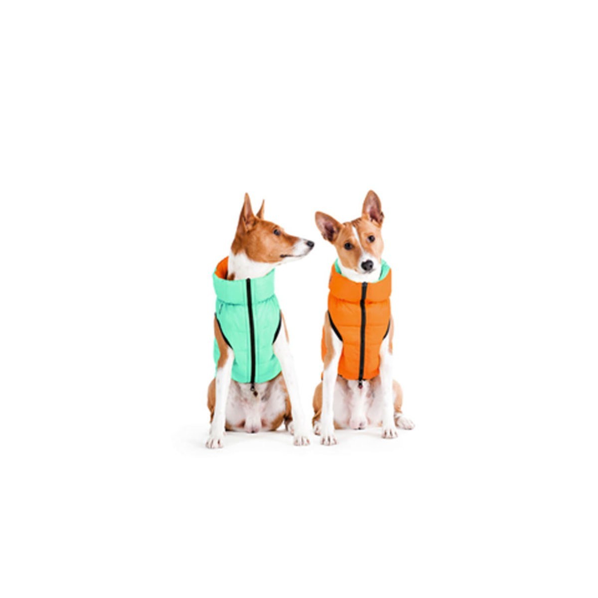 Курточка для собак AiryVest Lumi двостороння, світиться в темряві, S40, салатово-помаранчева - фото 2