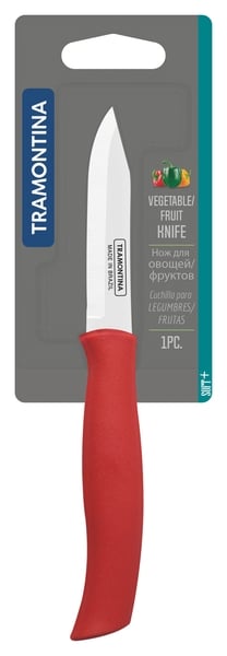 Нож для овощей Tramontina Soft Plus Red, 76 мм (6488978) - фото 1