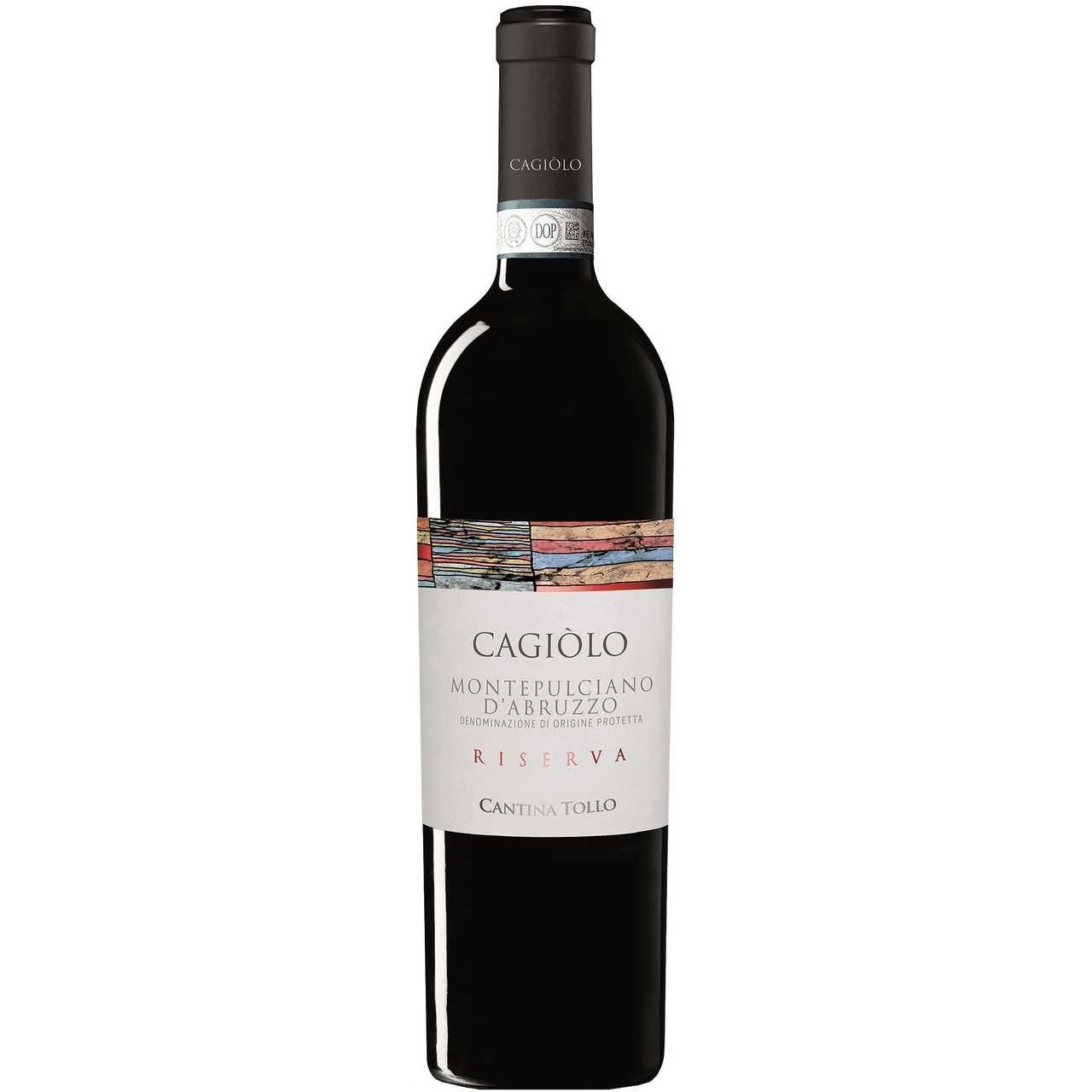 Вино Cagiоlo Montepulciano D`Abruzzo Riserva DOP, красное, сухое, 0,75 л - фото 1