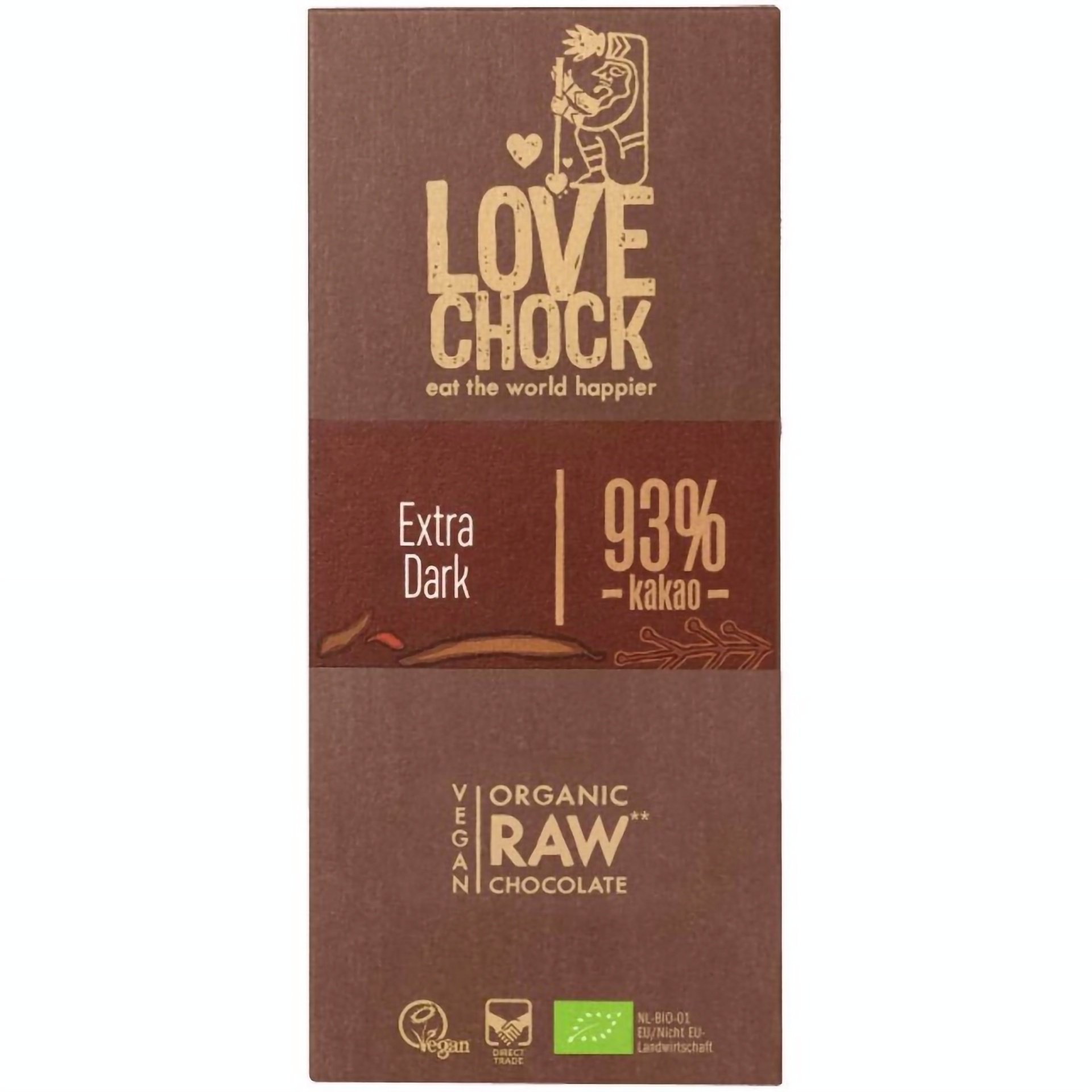 Шоколад сырой Lovechock Extra Dark органический 93% 70 г - фото 1