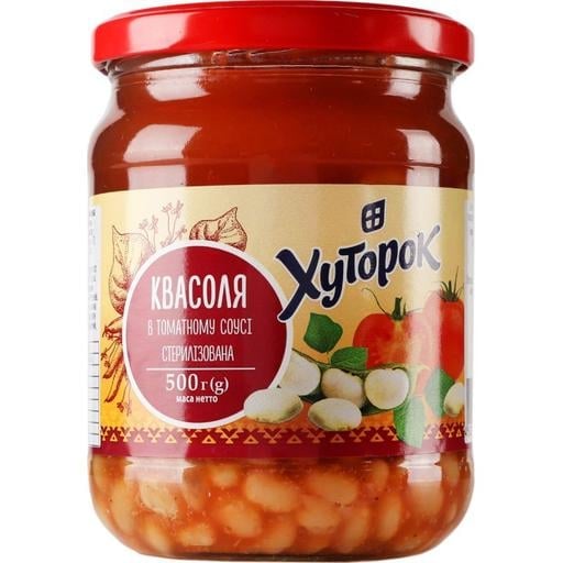 Фасоль Хуторок в томатном соусе 500 г - фото 1