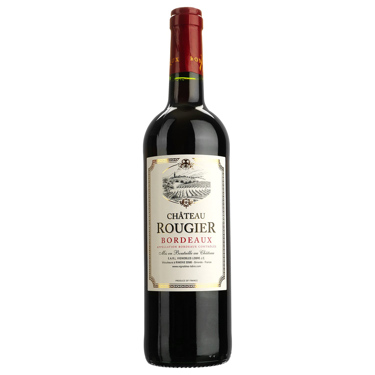 Вино Chateau Rougier Medaille D'or Bordeaux, красное, сухое, 0,75 л - фото 1