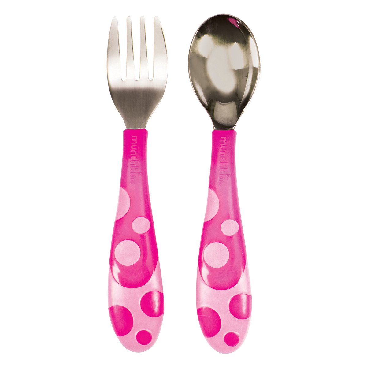 Фото - Дитячий посуд Munchkin Набір : ложка і виделка, рожевий  (011404.02)