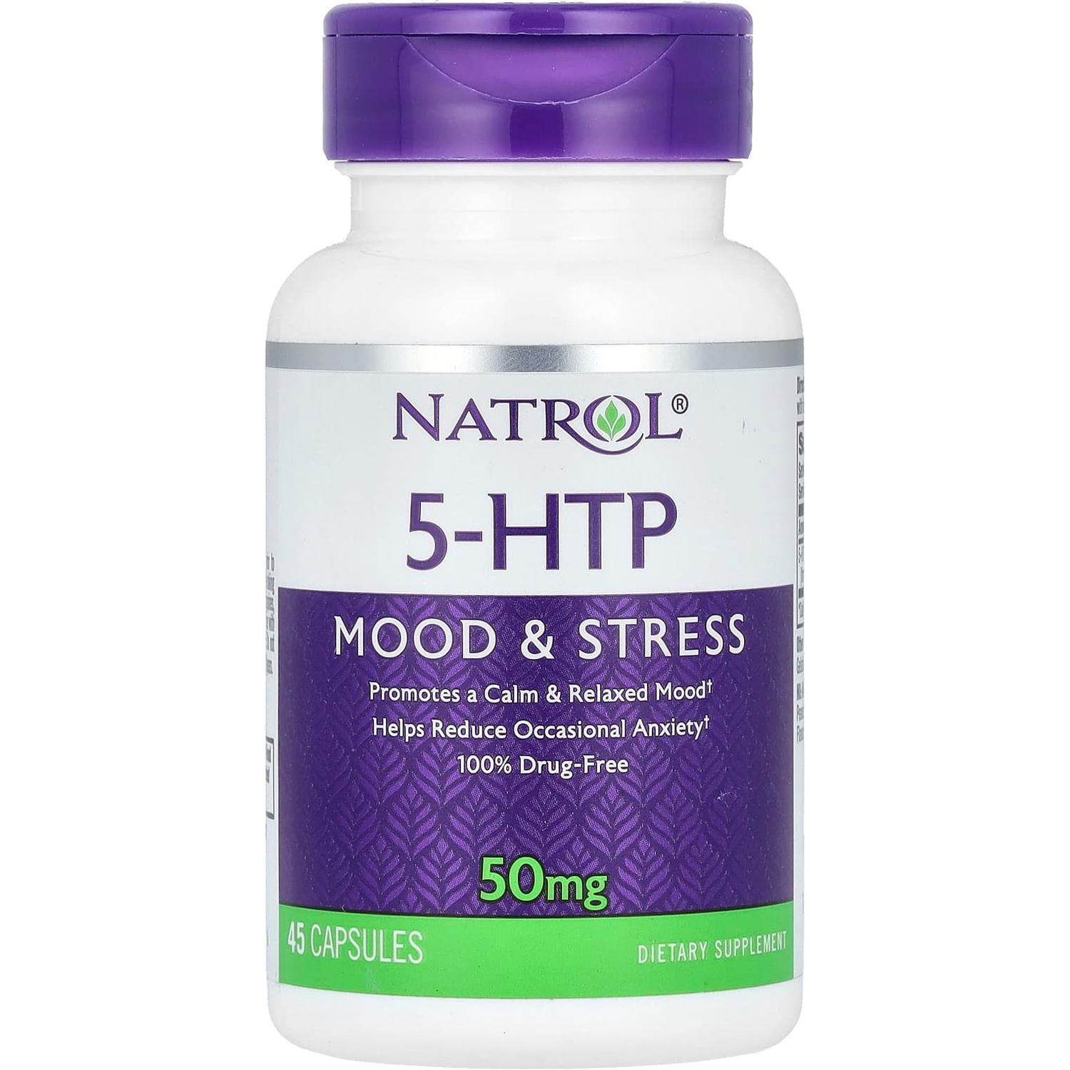 5-гідрокситриптофан Natrol Mood & Stress 5-HTP 50 мг 45 капсул - фото 1