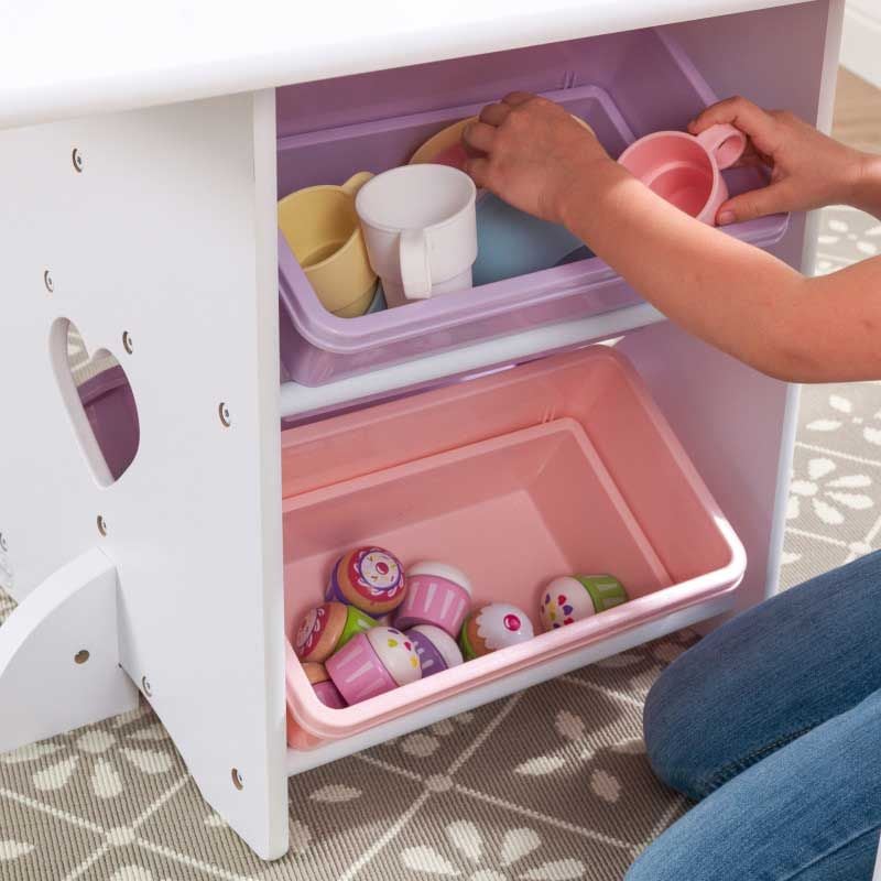 Дитячий стіл з ящиками і двома стільцями KidKraft Heart Table & Chair Set, рожевий (26913) - фото 2