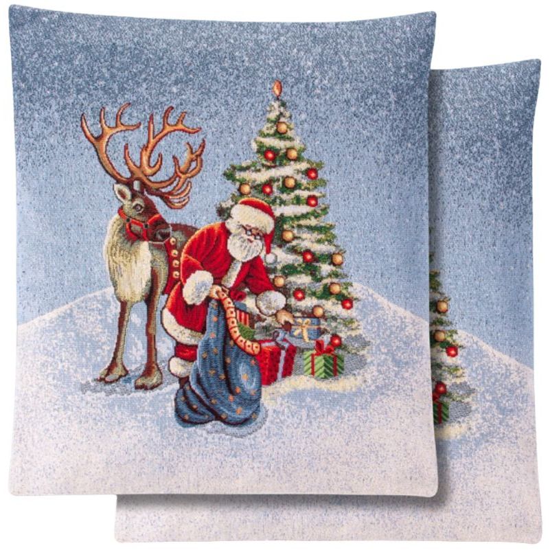 Наволочка новорічна Lefard Home Textile Bernard гобеленова з люрексом, 45х45 см (716-185) - фото 1