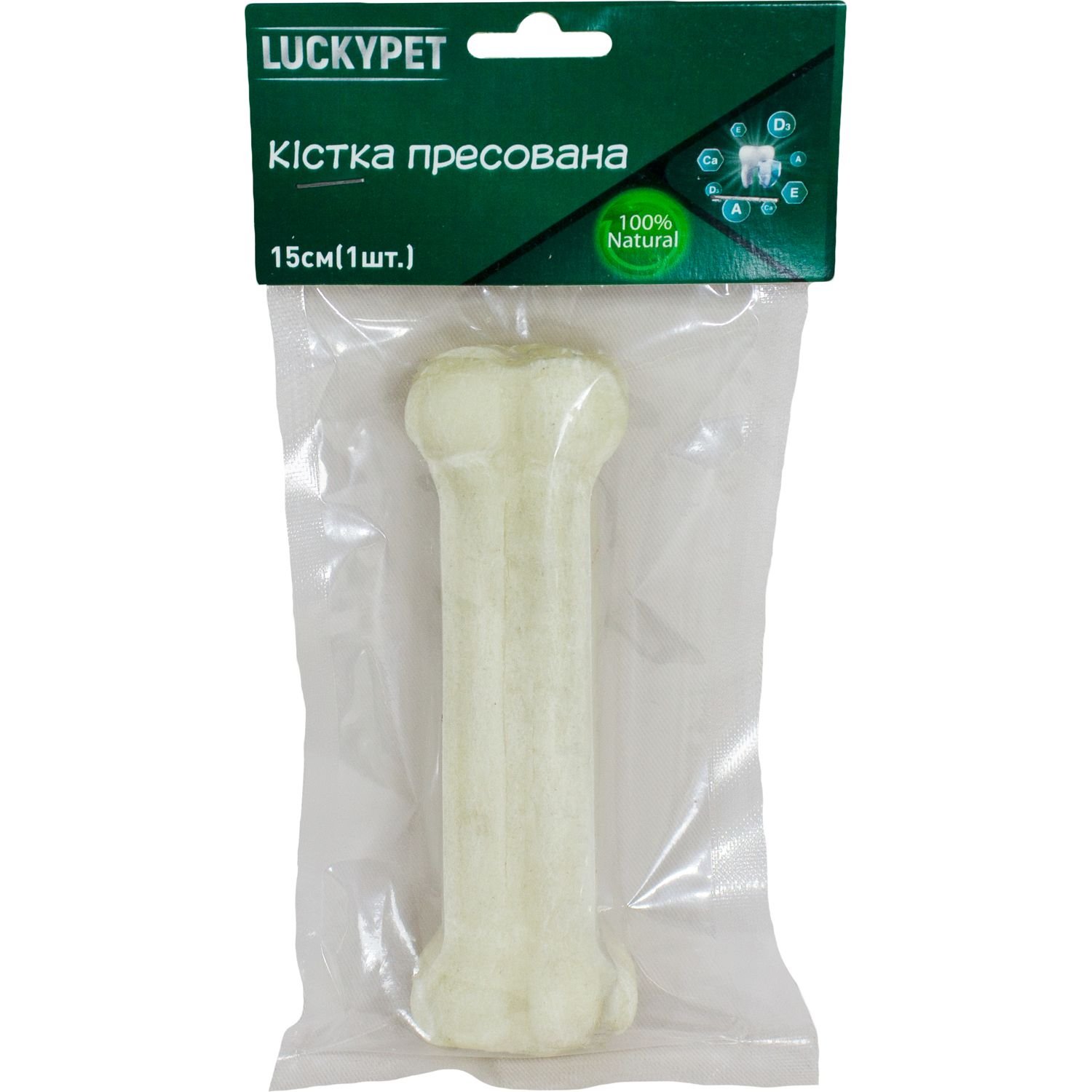 Кістка пресована Lucky Pet 15 см 1 шт. - фото 1