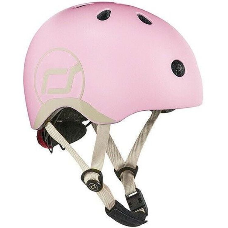Шлем защитный детский Scoot and Ride с фонариком 45-51 см светло-розовый (SR-181206-ROSE) - фото 1
