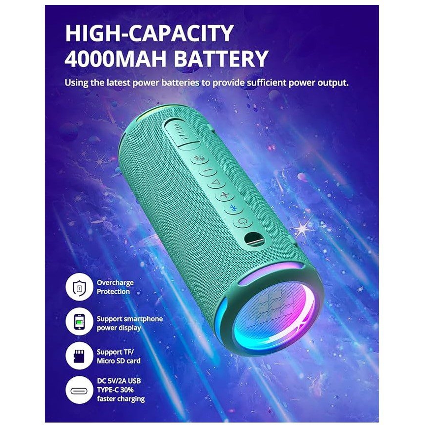 Портативная колонка Tronsmart Lite T7 24W TWS Bluetooth Light Green - фото 5