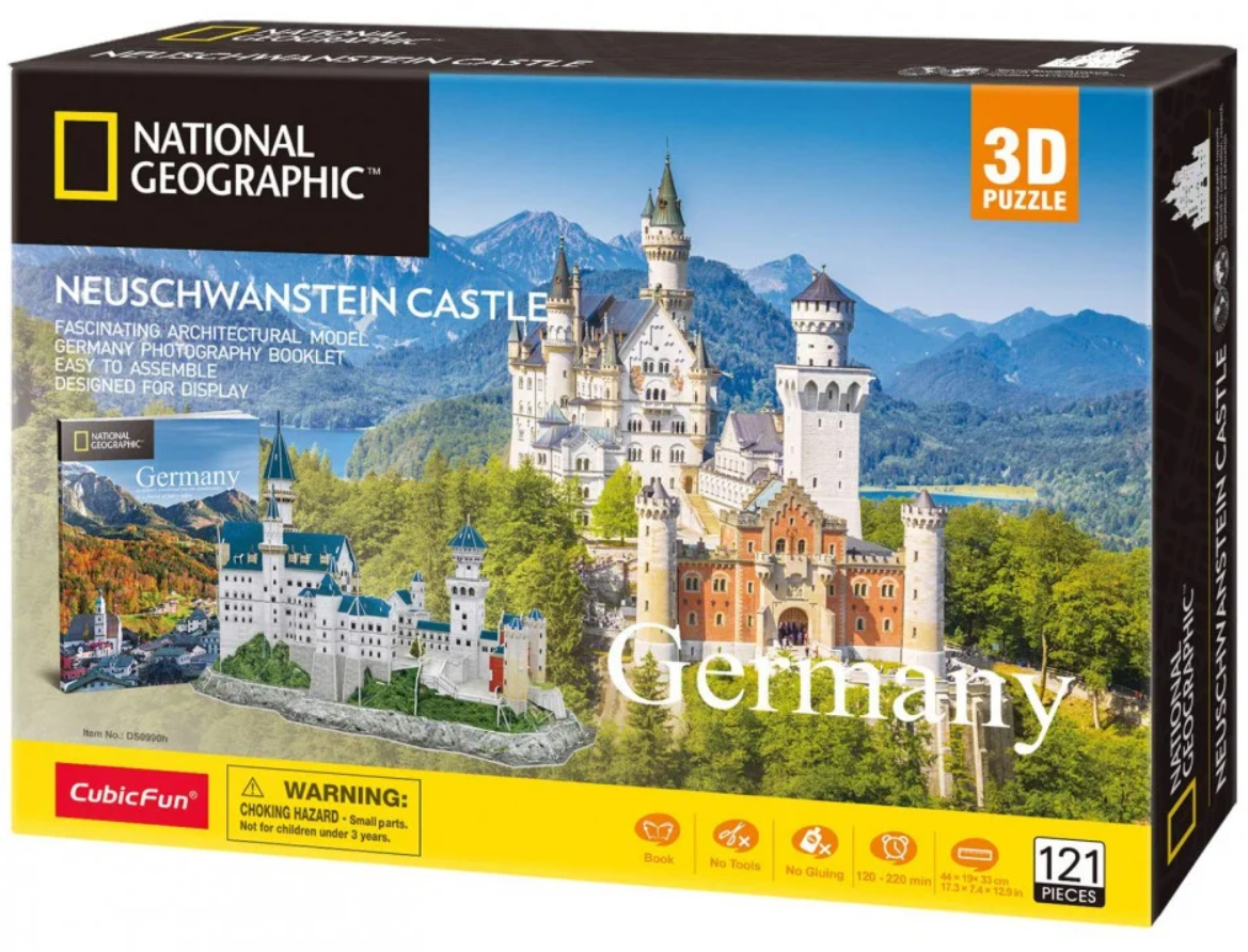 Пазл 3D CubicFun National Geographic Замок Нойшванштайн, 121 елемент (DS0990h) - фото 1