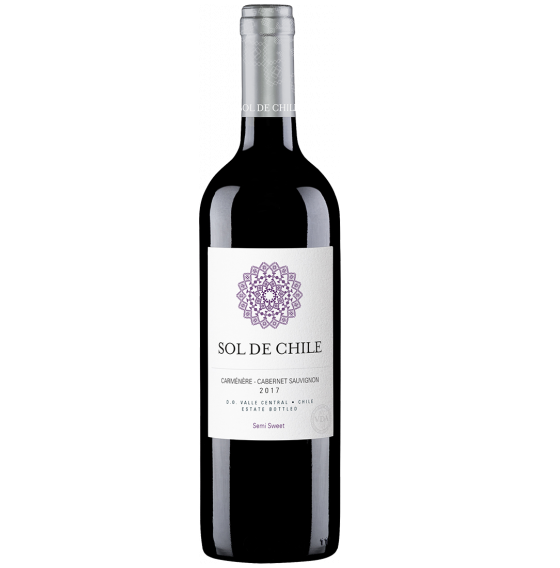 Вино Sol de Chile Карменер Каберне, красное полусладкое, 11,5%, 0,75 л - фото 1