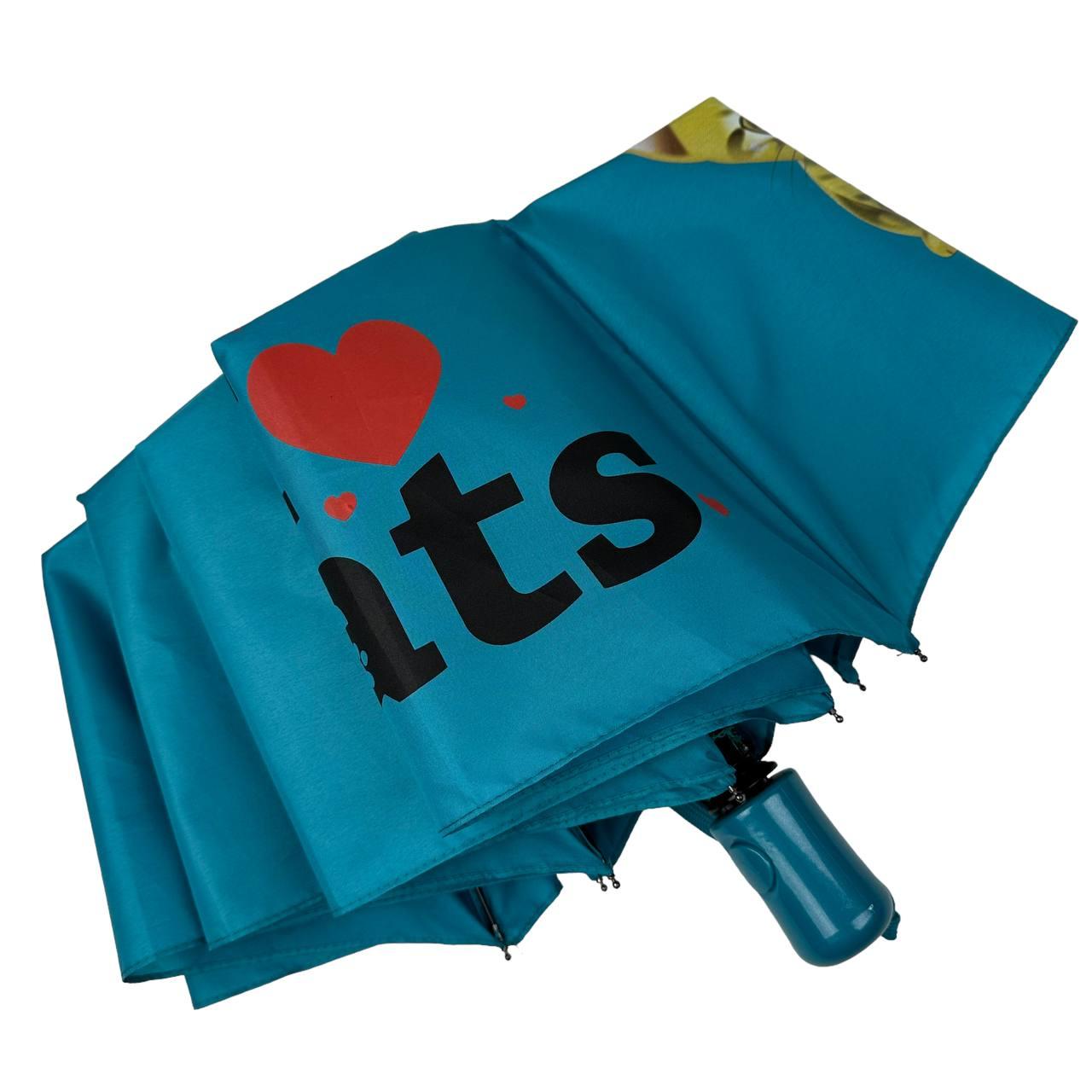 Детский складной зонтик полуавтомат Toprain 97 см бирюзовый - фото 4