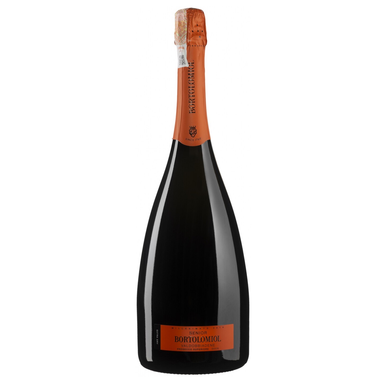 Вино игристое Bortolomiol Senior Valdobbiadene Prosecco Superiore, белое, экстра-сухое, 11,5%, 1,5 л (Q0724) - фото 1