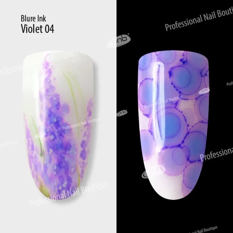 Аква-чорнила для дизайну нігтів PNB Blur ink Violet 04, 4 мл - фото 3