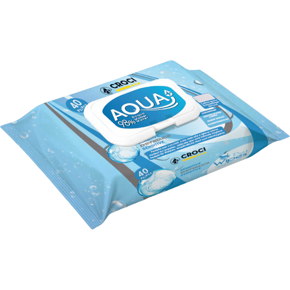 Серветки гігієнічні для котів Croci Sensitive Aqua+ 40 шт - фото 1