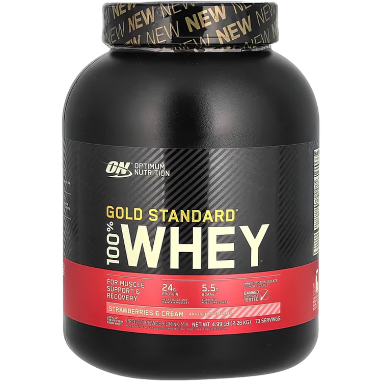 Сироватковий протеїн Optimum Nutrition Whey Gold Standard Strawberry cream 2.26 кг - фото 1