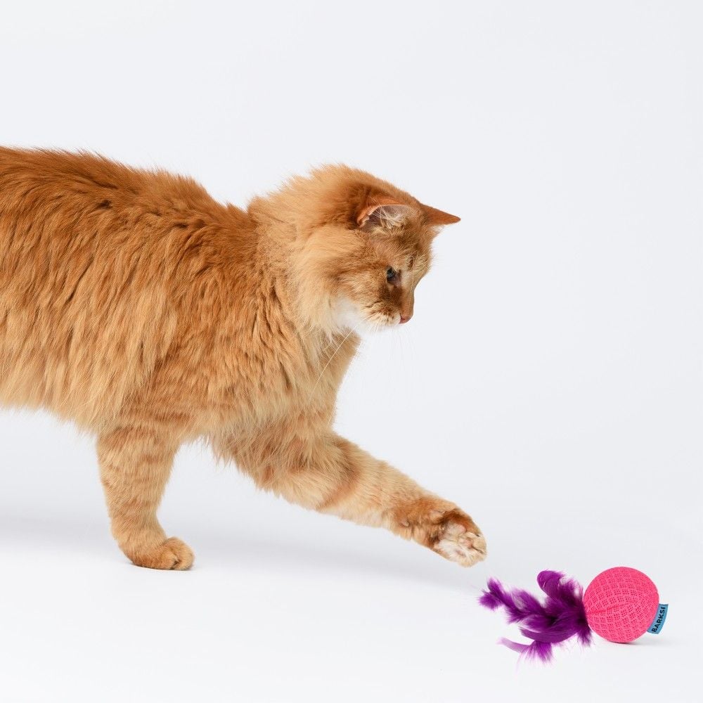 Іграшка для котів Barksi М'яч з дзвіночком 5 см рожева - фото 6