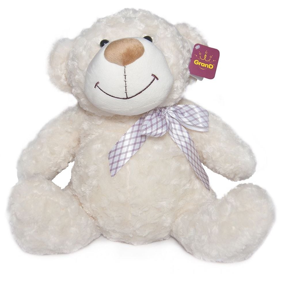 М'яка іграшка Grand Ведмідь з бантом, 40 см, білий (4002GMB) - фото 1