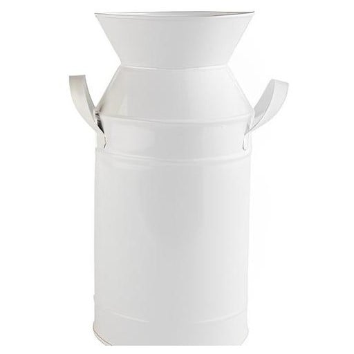 Ваза декоративна Barine Metal Milk Can, M, 24,5 см, білий (2000022076609) - фото 1