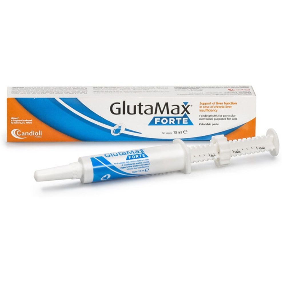 Диетическая добавка Candioli GlutaMax Forte для поддержки печени при хронической печеночной недостаточности у котов, 15 мл - фото 1