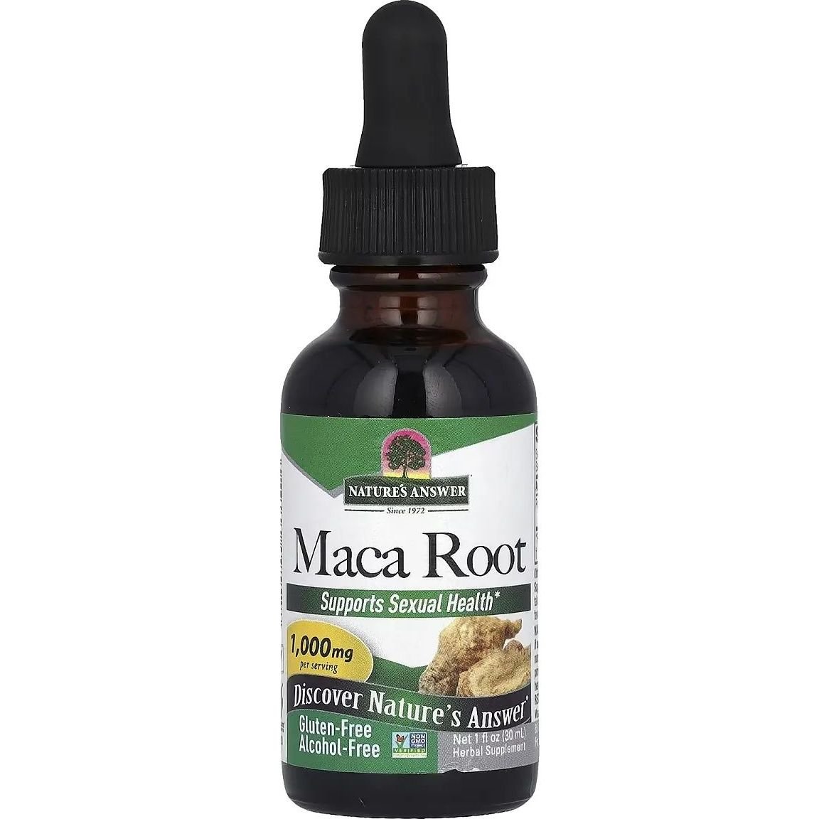 Мака Nature's Answer Maca Root Alcohol-Free 1000 мг 30 мл - фото 1