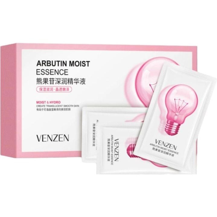 Освітлююча сироватка для обличчя Venzen Arbutin Moist Essence Create Translucent Smooth Skin, з арбутином і гіалуроновою кислотою, 2 мл, 1 шт. - фото 3