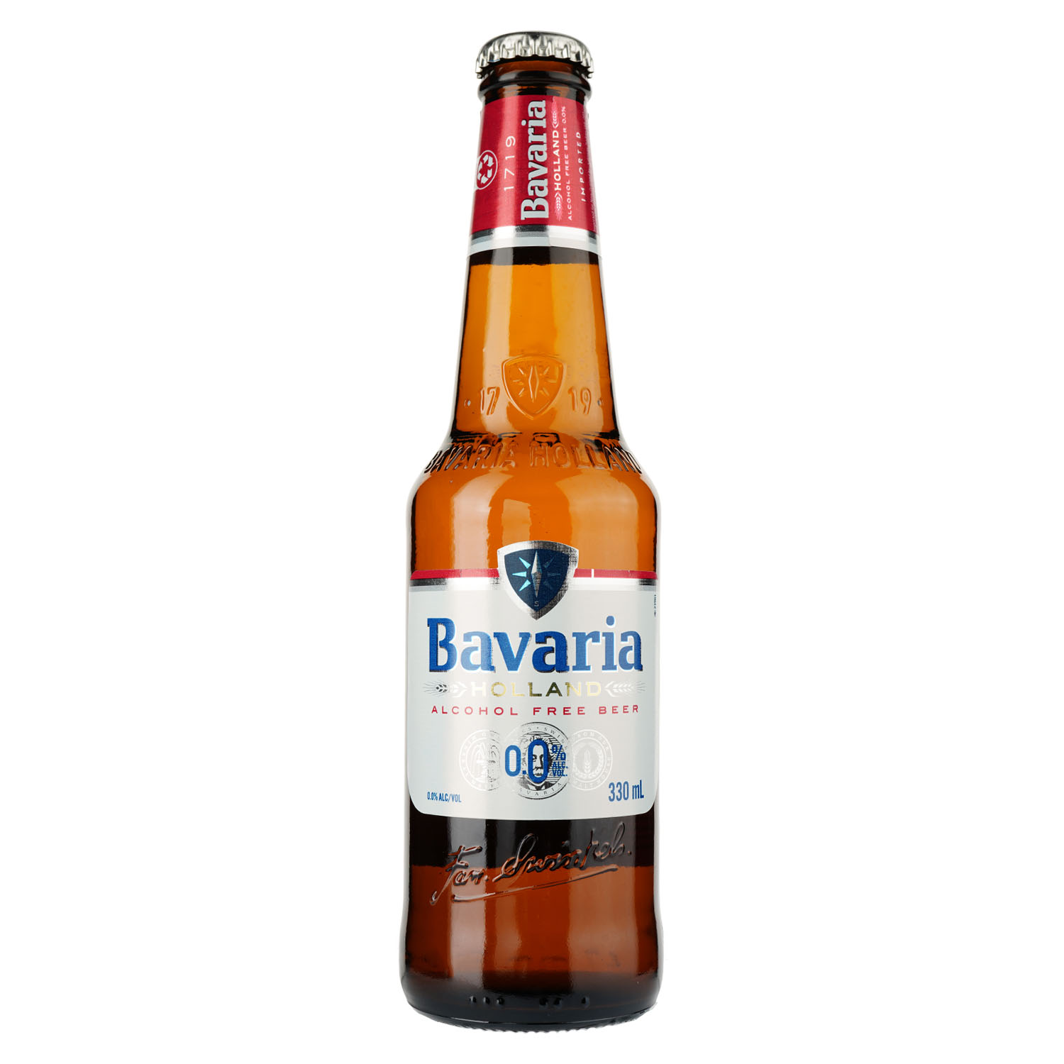 Пиво Bavaria, безалкогольне, світле, фільтроване, 0,33 л - фото 1