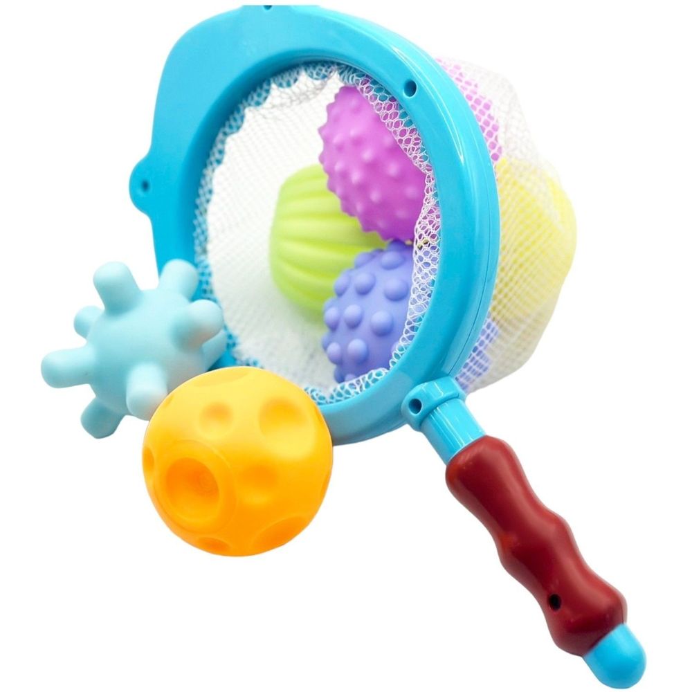 Набір іграшок для купання Bibi Toys Сачок Акула та м'ячики 7 шт. (760806BT) - фото 1