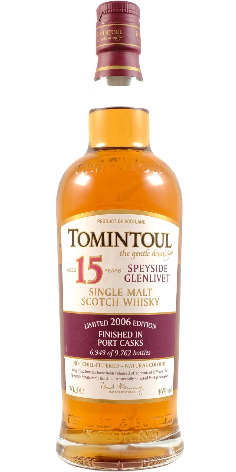 Виски Tomintoul Port Cask Finish 15 yo Single Malt Scotch Whisky 2006 46% 0.7 л в коробке - фото 2