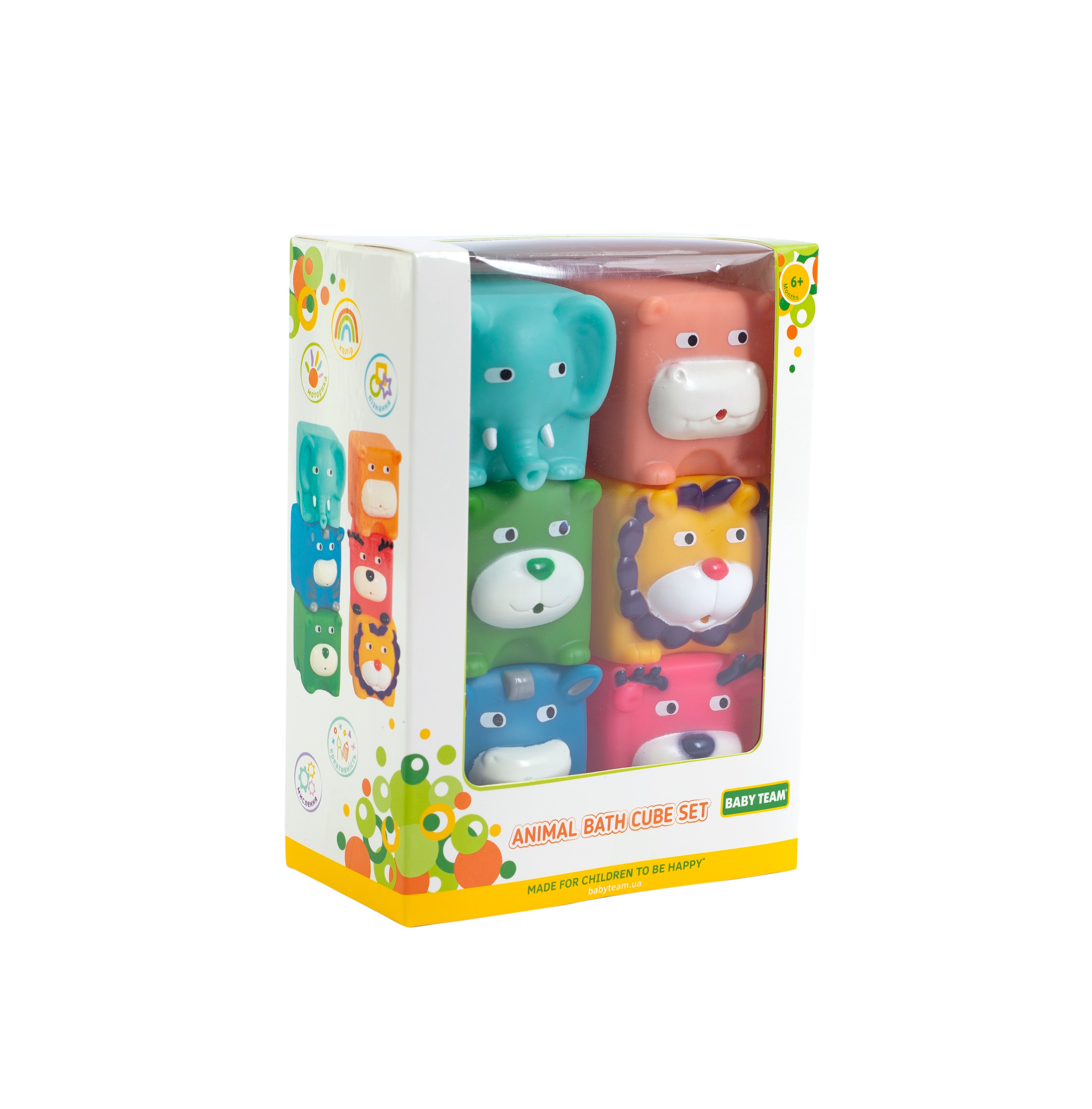 Набор игрушек для ванной Baby Team Зверята-кубики (9051_набор со слоником ) - фото 4