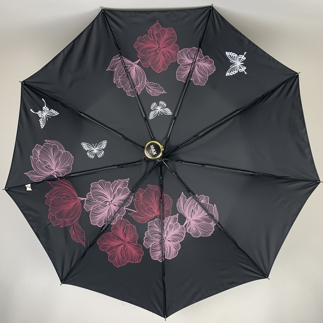 Жіноча складана парасолька напівавтомат Max 102 см чорна - фото 4